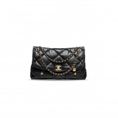 CHANEL 25K HOBO MAXI BLACK SHOULDER BAG AS5727 (45*27*10cm)